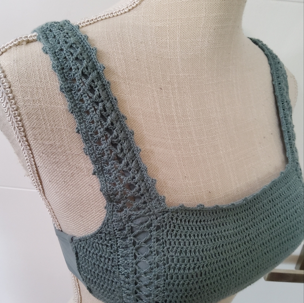 Hula Honey Crochet Knit Swim Top Size S - Picture 5 of 9
